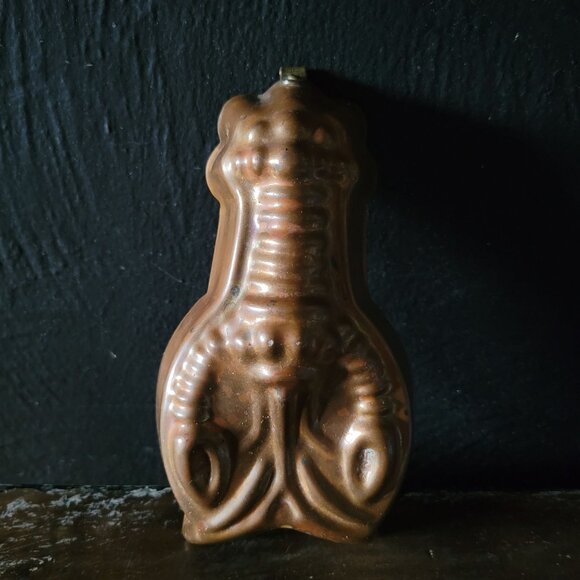 Small Vintage Copper Lobster Mold Wall Hanging Decor, Coastal Kitchen 6.5" *Read - Picture 1 of 8